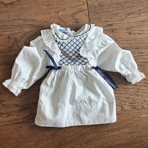 Vintage Hand-Smocked Polka Dot Dress